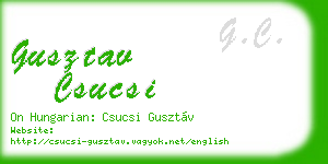 gusztav csucsi business card
