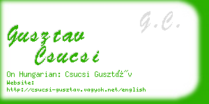 gusztav csucsi business card